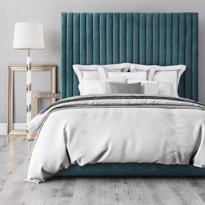 Sea Blue Velvet Bed