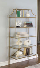 Load image into Gallery viewer, Glassy Gold Bookcase
