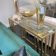 Matte Brass Sofa Table